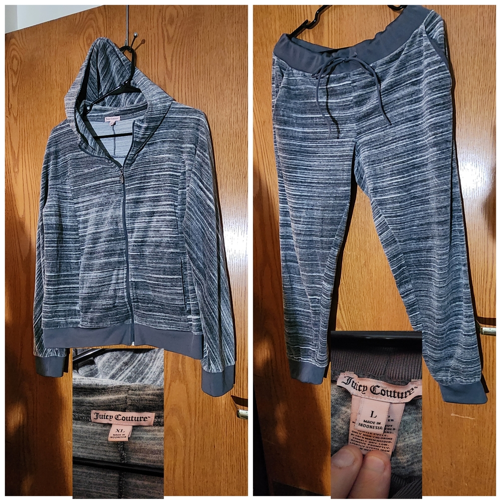 Juicy Couture Charcoal Striped Lounge Set